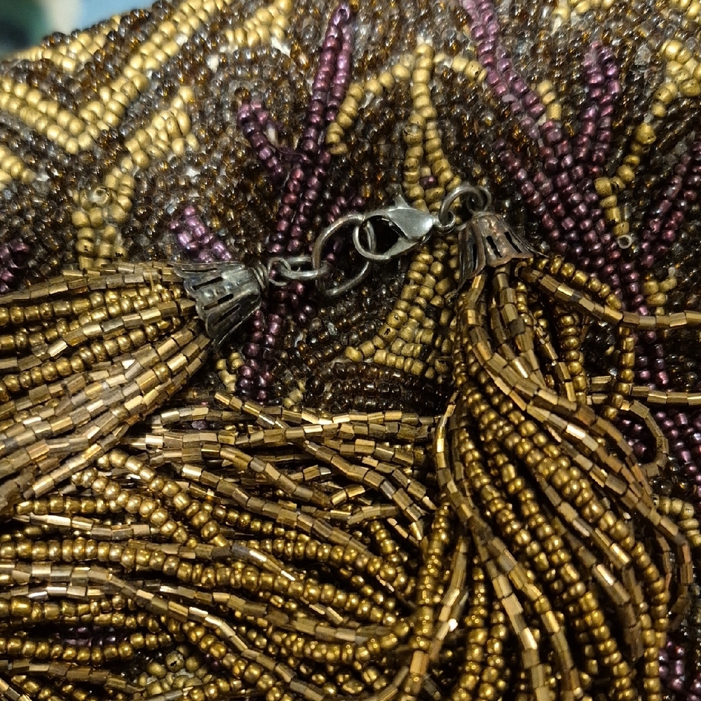 Elegant Copper Color Beaded Necklace - Picture 3 of 6